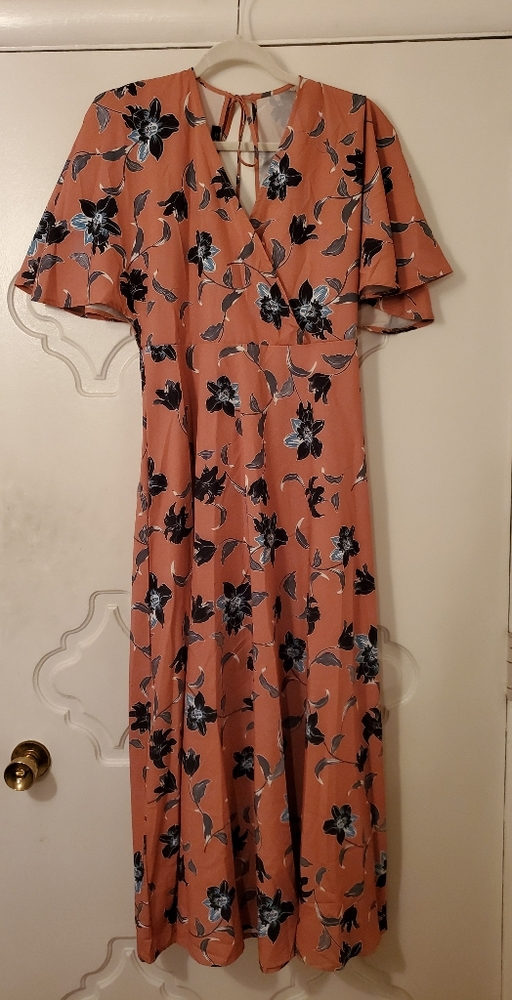 Mauve Flowered Maxi Dress